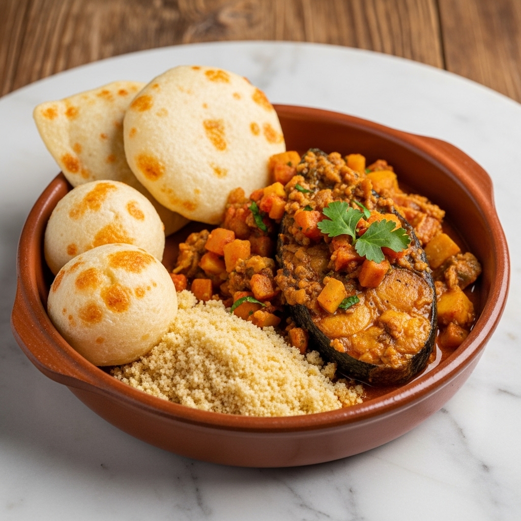 Brazilian Gluten-Free Feast: Pão de Queijo & Moqueca de Peixe with Farofa